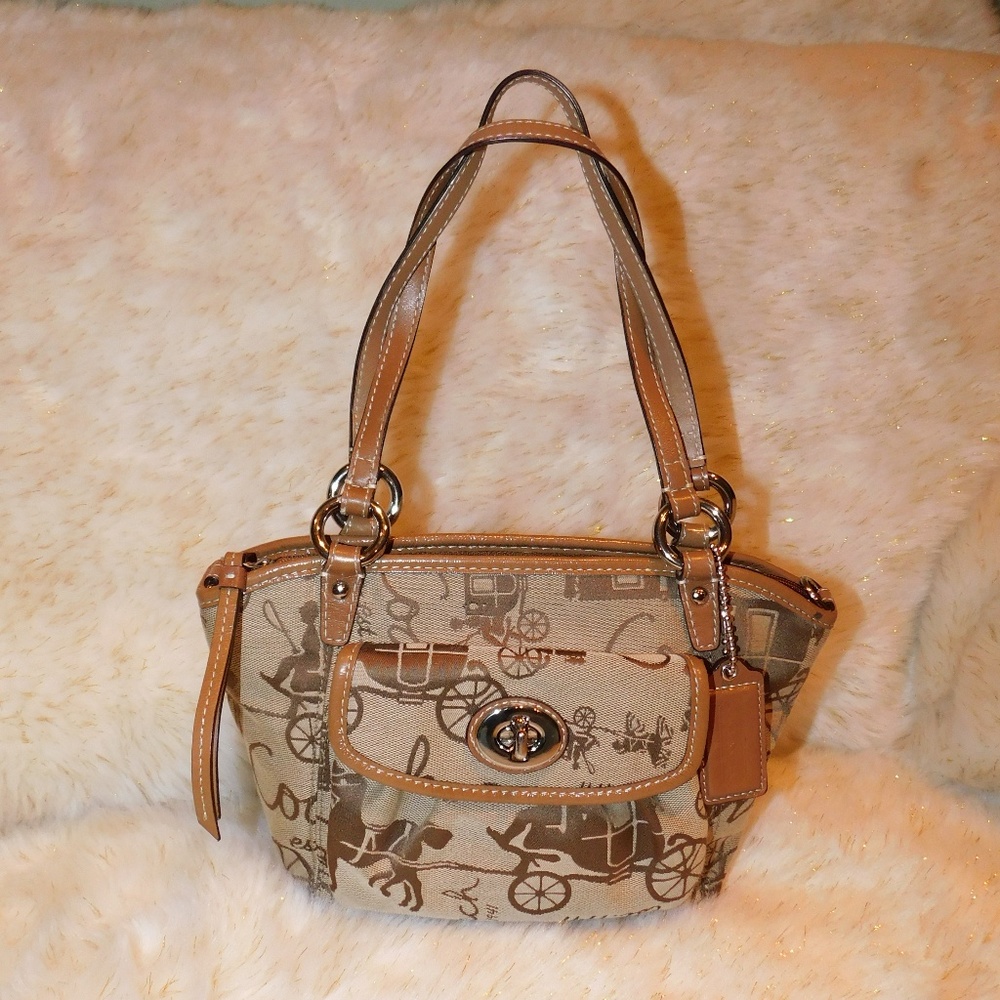 COACH Horse & Carriage Canvas “Leah” Tote Bag